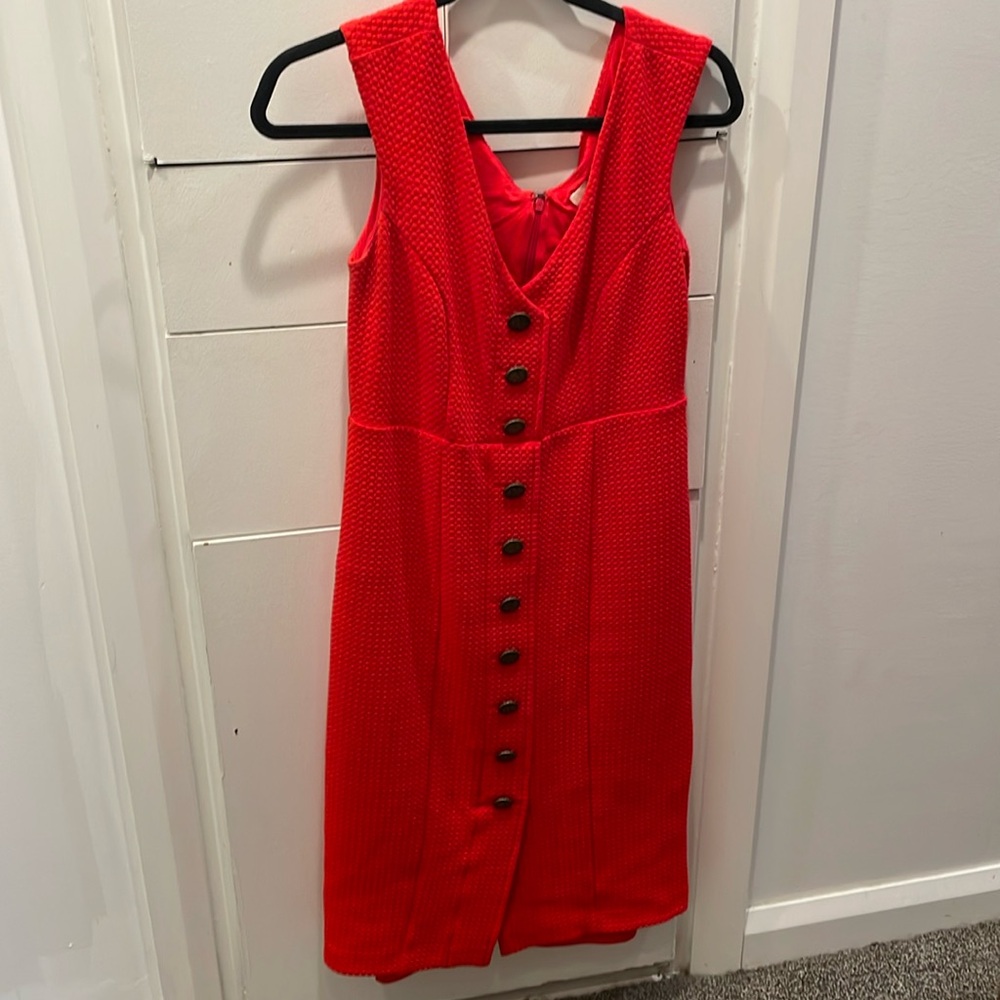 Red Maeve by Anthropologie button front dress